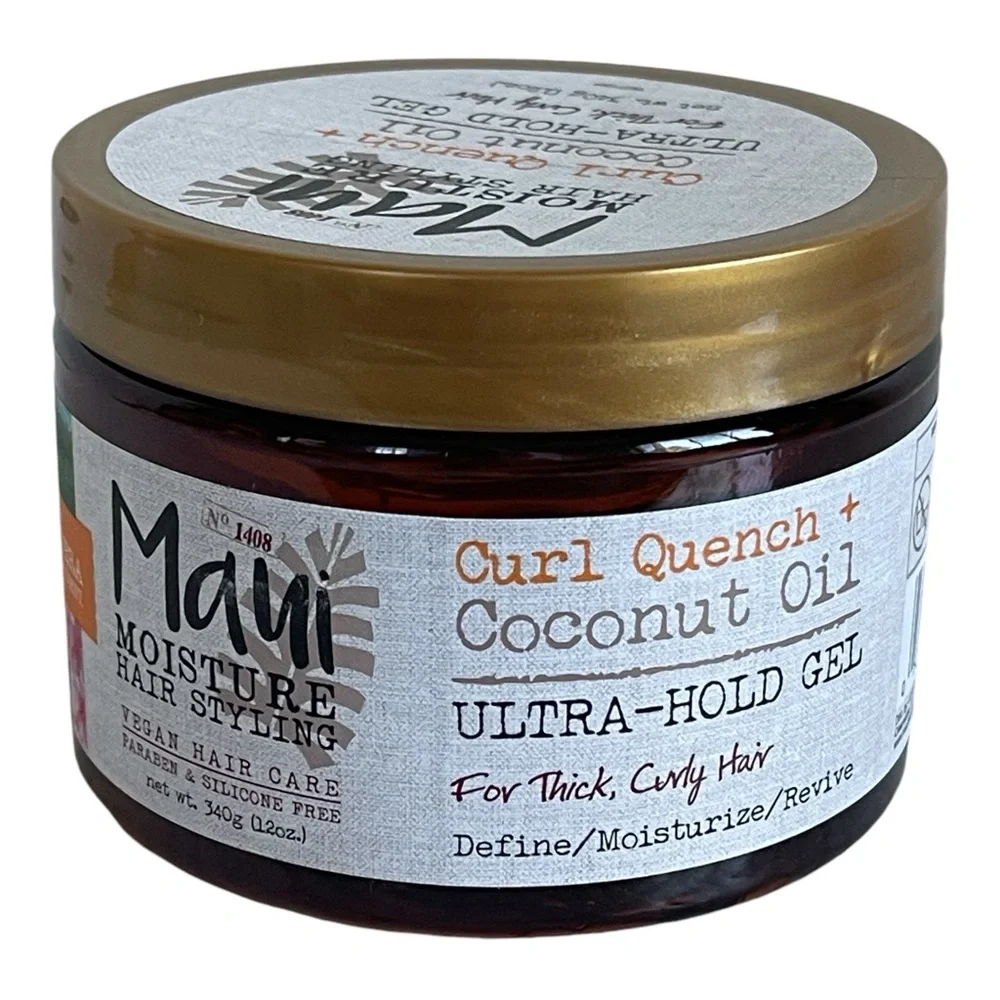 Maui Moisture Ultra Hold Gel Thick Curly Hair 12 oz Curl Quench Coconut Oil New